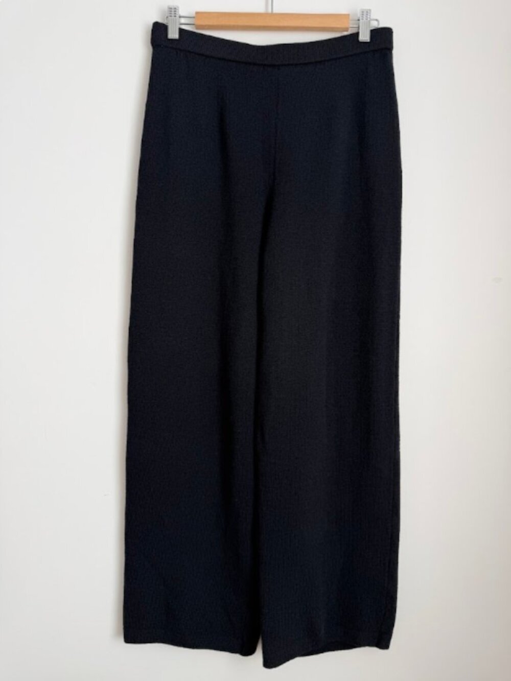 St. John Collection Santana Knit Wide Leg Pants Black Size M